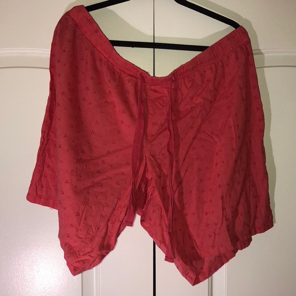 Coral Bermuda pajama shorts